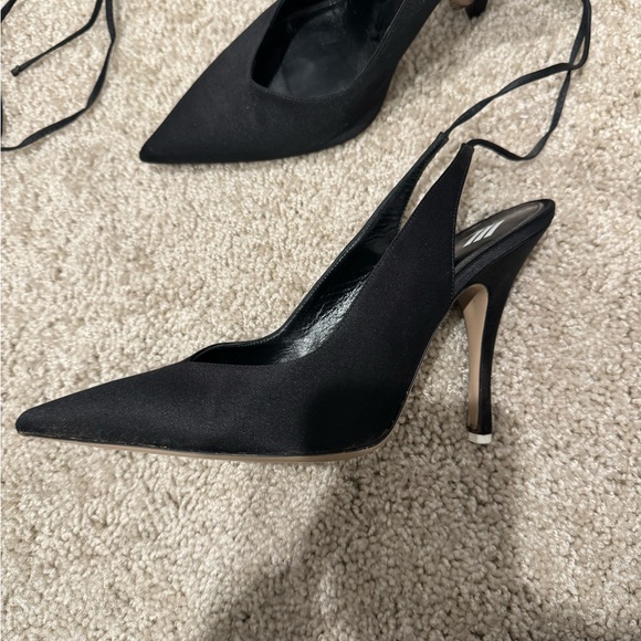 Attico black satin slingback heels - Picture 10 of 11